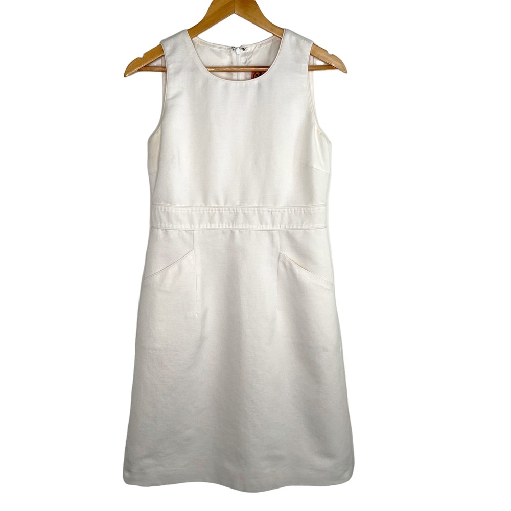 Tory Burch White Sleeveless Sheath Dress Size 6